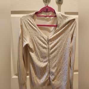 Knit sweater cardigan beige Embelished size M